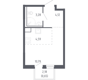 Квартира 23,2 м², студия - изображение 1