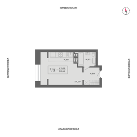 Квартира 30,4 м², студия - изображение 1