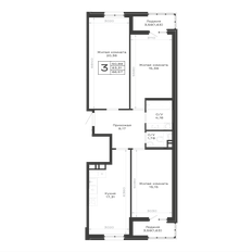 Квартира 86,6 м², 3-комнатная - изображение 2