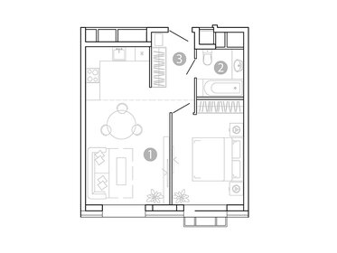 Квартира 43,5 м², 1-комнатная - изображение 1