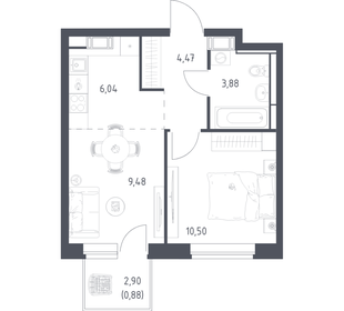 Квартира 35,3 м², 1-комнатная - изображение 1