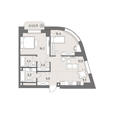 Квартира 72,2 м², 3-комнатная - изображение 2