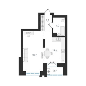 Квартира 40,9 м², 1-комнатная - изображение 1