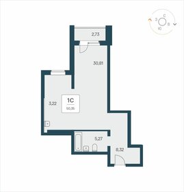 Квартира 50 м², студия - изображение 1