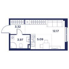 Квартира 24,6 м², студия - изображение 2