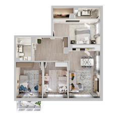 Квартира 77,3 м², 3-комнатная - изображение 3