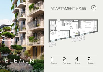 Квартира 55,2 м², 2-комнатные - изображение 1