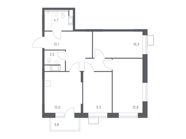 Квартира 64,9 м², 3-комнатная - изображение 1