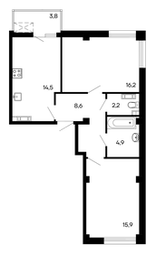 Квартира 66,1 м², 2-комнатная - изображение 1
