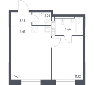 Квартира 39,1 м², 1-комнатная - изображение 1