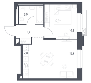 Квартира 36,2 м², 1-комнатная - изображение 1