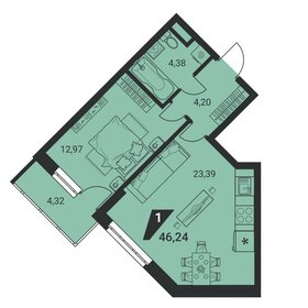 Квартира 46,2 м², 1-комнатная - изображение 1