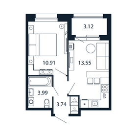 Квартира 31,8 м², 1-комнатная - изображение 1