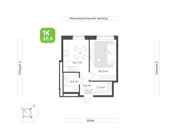 Квартира 35,4 м², 1-комнатная - изображение 1