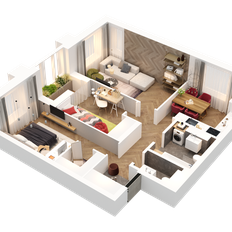 Квартира 68 м², 3-комнатная - изображение 2