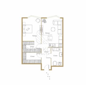 Квартира 56,6 м², 2-комнатные - изображение 1