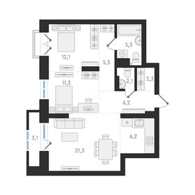 Квартира 72,1 м², 3-комнатная - изображение 1