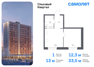 Квартира 33,5 м², 1-комнатная - изображение 1