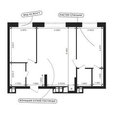 Квартира 63,9 м², 2-комнатная - изображение 2
