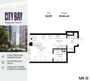 Квартира 33,5 м², студия - изображение 1