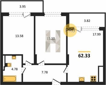 Квартира 62,6 м², 2-комнатная - изображение 1