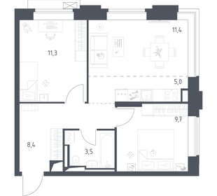Квартира 49,3 м², 2-комнатная - изображение 1