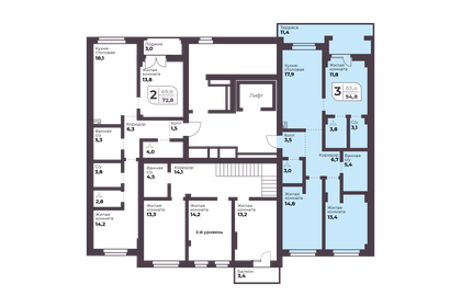 Квартира 83,4 м², 3-комнатная - изображение 4