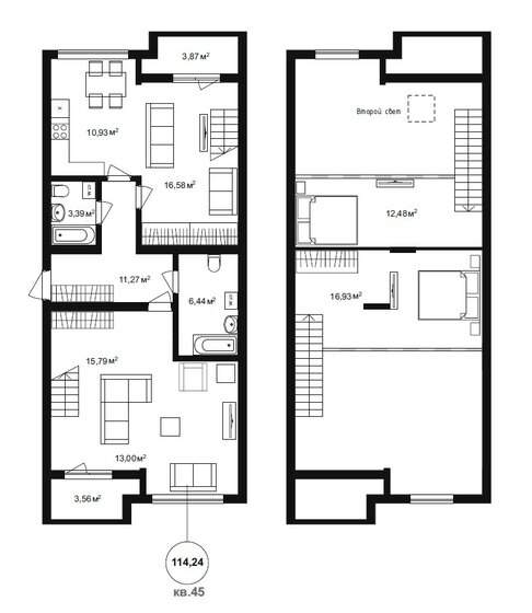 114,7 м², 3-комнатная квартира 12 910 500 ₽ - изображение 1