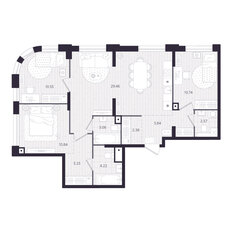 Квартира 84,9 м², 3-комнатная - изображение 2