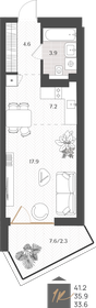 Квартира 35,9 м², студия - изображение 1