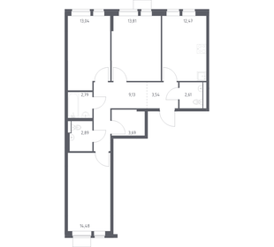 Квартира 78,5 м², 3-комнатная - изображение 1