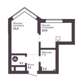 Квартира 37,1 м², 1-комнатная - изображение 1
