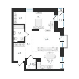 Квартира 67,4 м², 2-комнатная - изображение 1