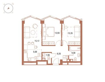 Квартира 65,3 м², 3-комнатная - изображение 1