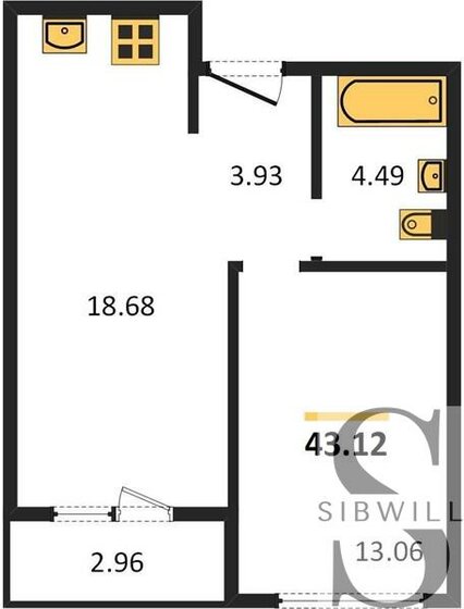 43,1 м², 1-комнатная квартира 6 150 000 ₽ - изображение 20