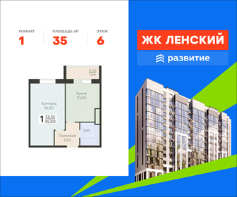 Квартира 35 м², 1-комнатная - изображение 1