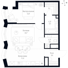 Квартира 54,2 м², 2-комнатная - изображение 3
