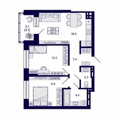 Квартира 60 м², 2-комнатная - изображение 2