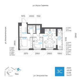 Квартира 52 м², 3-комнатная - изображение 1