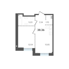 Квартира 38,4 м², 1-комнатная - изображение 3