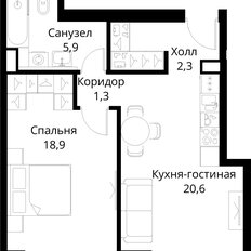 Квартира 51,5 м², 1-комнатная - изображение 3