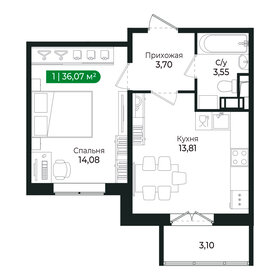 Квартира 34,9 м², 1-комнатная - изображение 1