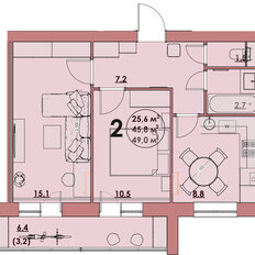 Квартира 49 м², 2-комнатная - изображение 2