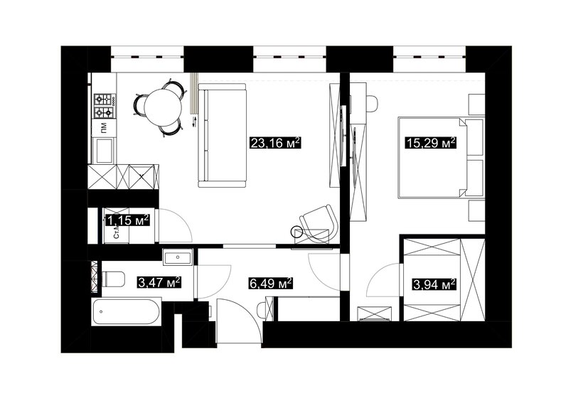 55 м², 2-комнатная квартира 30 750 000 ₽ - изображение 119