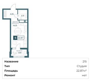 Квартира 22,9 м², студия - изображение 1