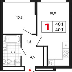 Квартира 40,1 м², 1-комнатная - изображение 2