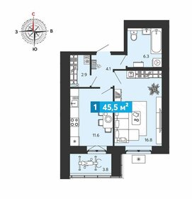 44,2 м², 1-комнатная квартира 4 595 000 ₽ - изображение 57