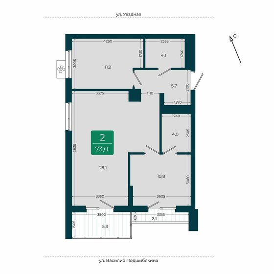 73,4 м², 2-комнатная квартира 8 500 000 ₽ - изображение 95