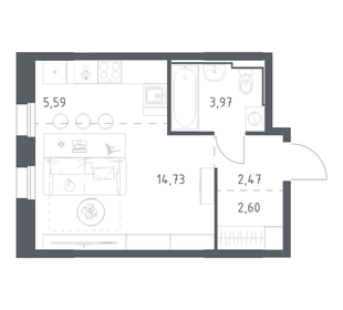 Квартира 29,4 м², студия - изображение 1