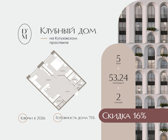 Квартира 53,2 м², 2-комнатные - изображение 1